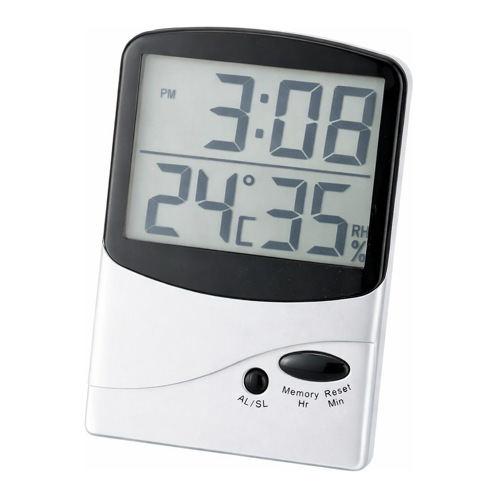 AS ONE Digital Thermo-Hygrometer (large Screen Type with Time Display), 디지털 온습도계(대화면, 시각표시)