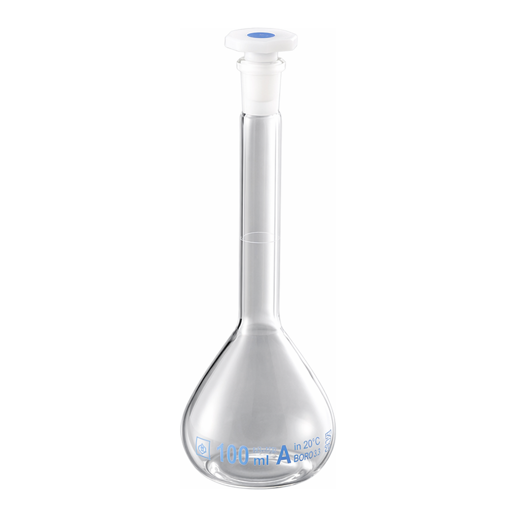 AS ONE Volumetric Flask (with Plastic Stopper) Class A, 메스플라스크(CLASS A)(투명)(PE 마개)