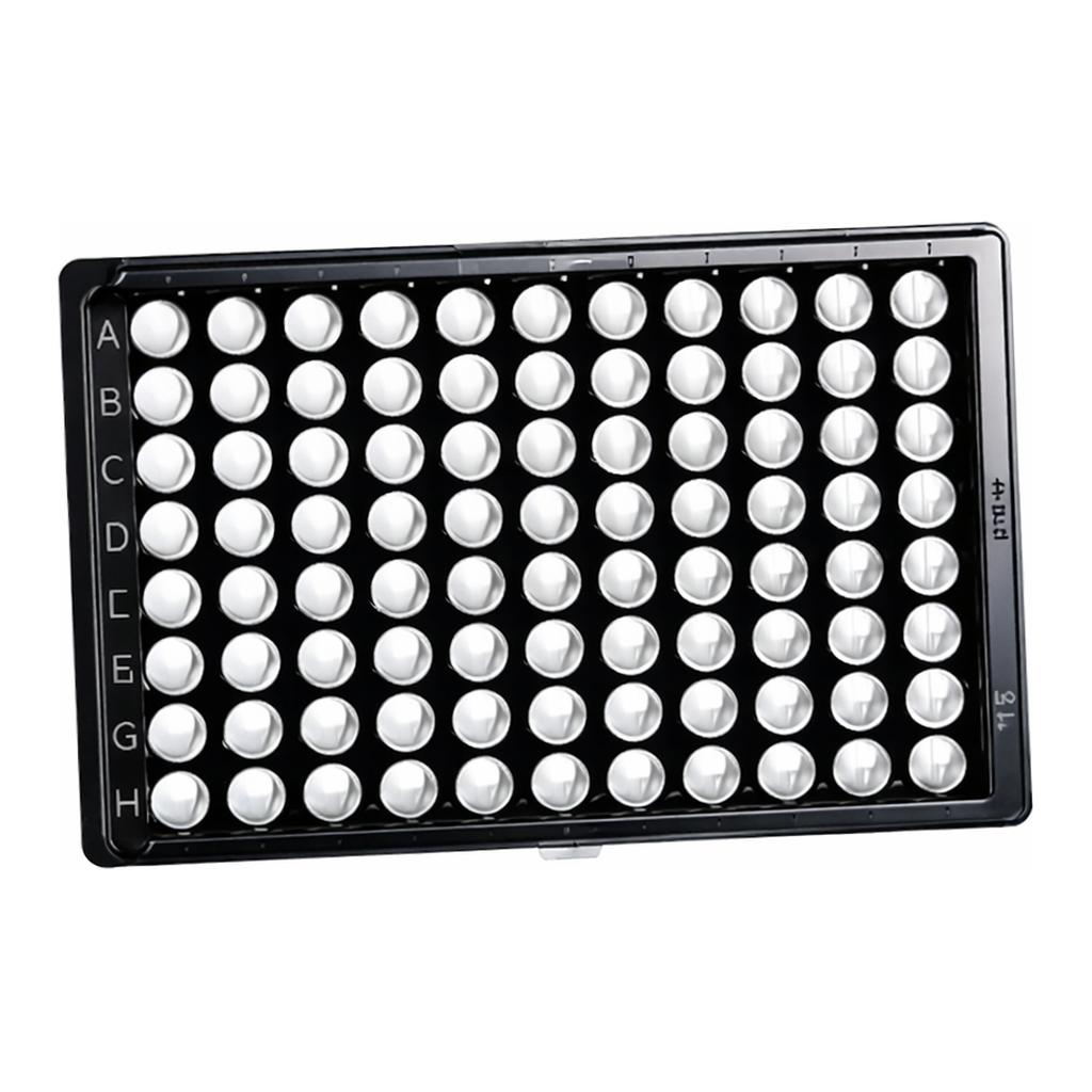 Greiner Bio One CELL CULTURE MICROPLATE, 96 WELL, PS, F-BOTTOM(CHIMNEY WELL), µCLEAR®, BLACK, CELLCOAT®, POLY-D-LYSINE, LID WITH CONDENSATION RINGS, 20 PCS./BAG