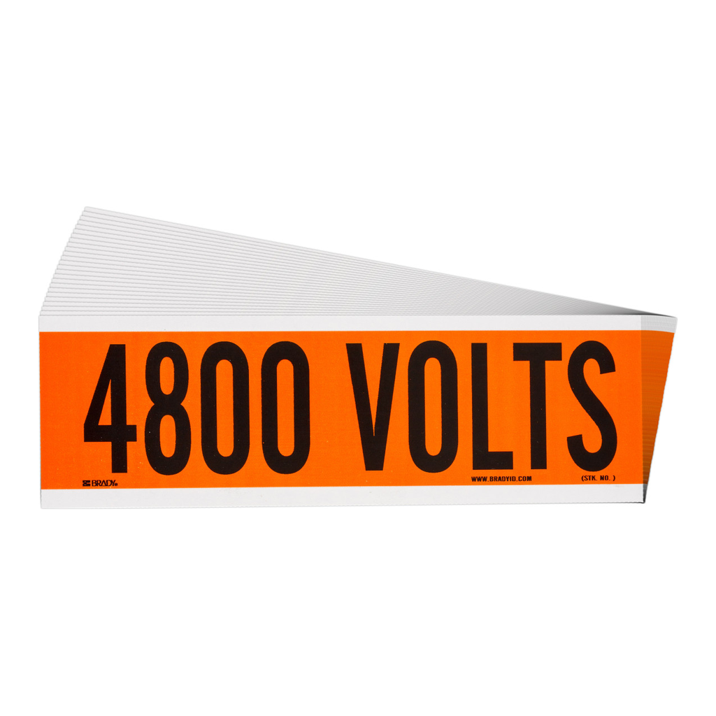 Brady 4800 Volts Conduit and Voltage Labels