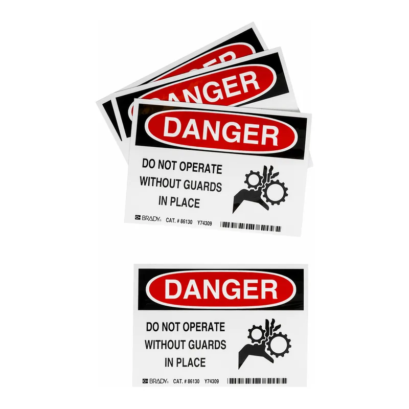 Brady DANGER Do Not Operate Without Guards in Place Labels