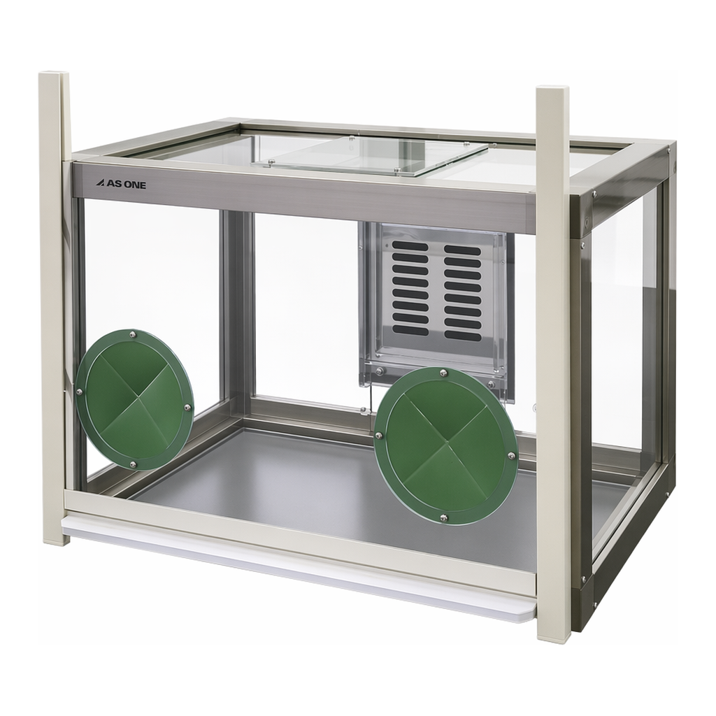 AS ONE Fume Hood for Powder Measurement (with Glove Hole), 분체계량용 퓸후드 (손 구멍)