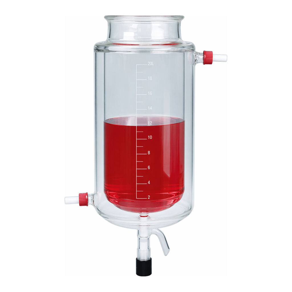 Daihan Science 0.25~100 Lit Drain valved?Jacketed?Graduated Vacuum/Pressure Vessel, 45°DN-Flang