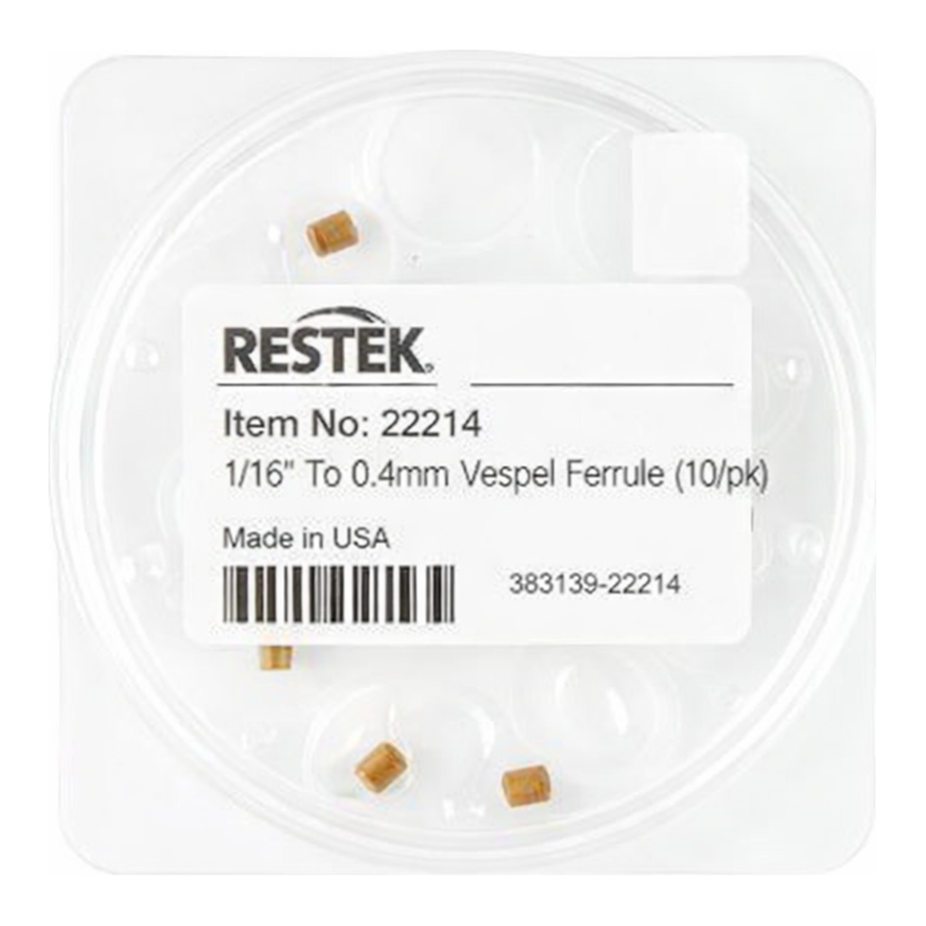 Restek Vespel Ferrules, 1/16in x 0.4mm, 10pk