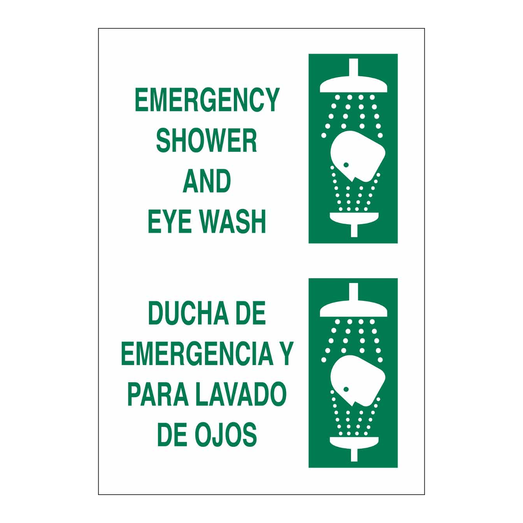 Brady Bilingual Emergency Shower And Eye Wash Sign