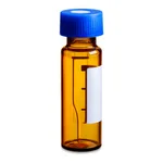 Waters LCGC Certified Amber Glass 12 x 32 mm Screw Neck Vial, Qsert, with Cap and Preslit PTFE/Silicone Septum, 300 µL Volume, 100/pk