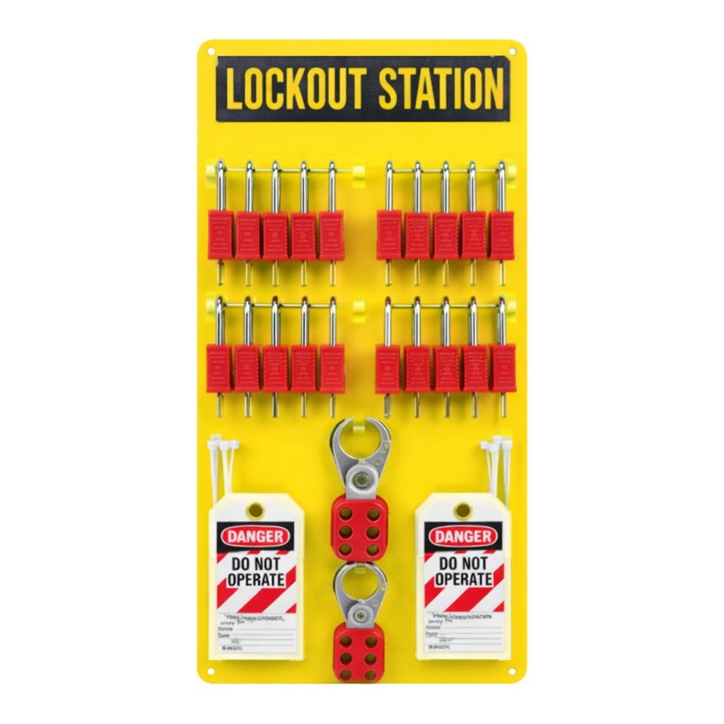 Brady 24-Lock Lockout Board with Nylon Safety Lockout Padlocks
