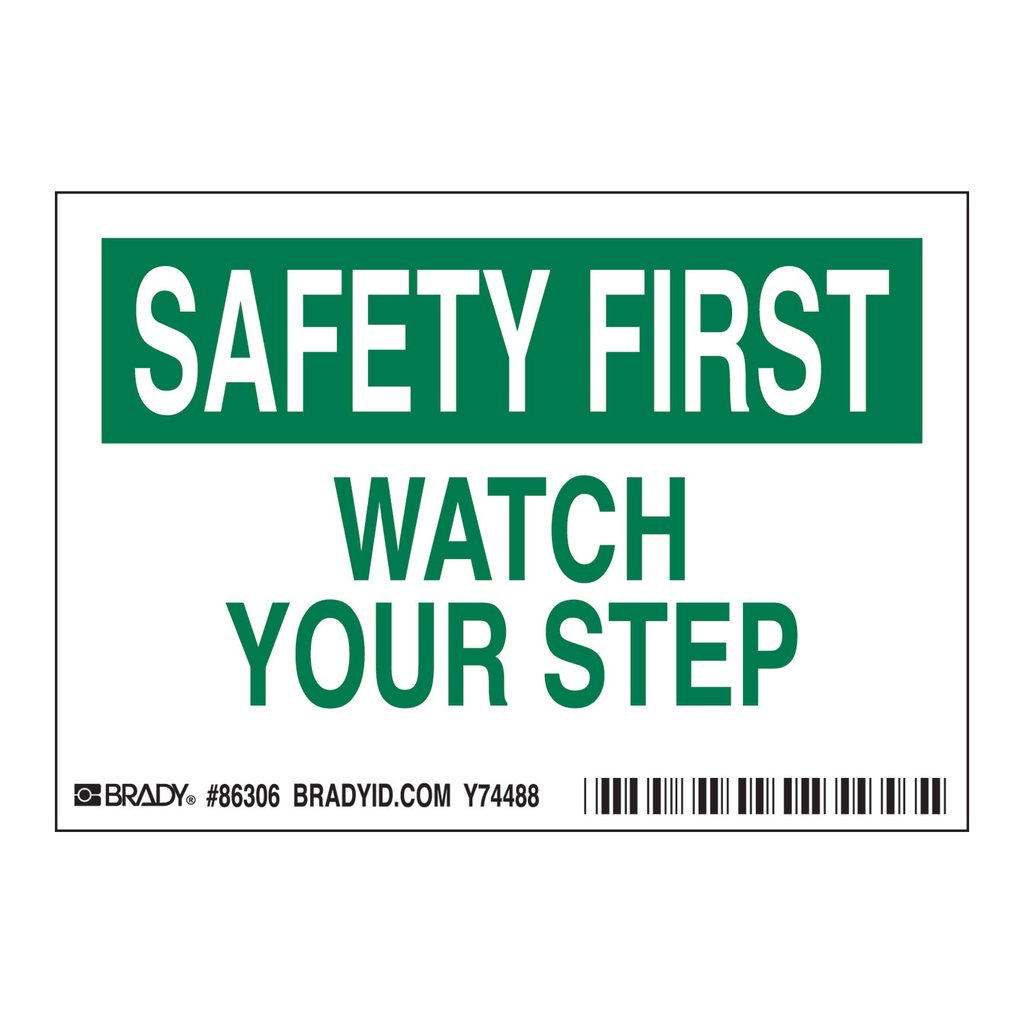 Brady SAFETY FIRST Watch Your Step Labels