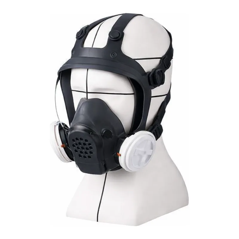 AS ONE Dust-Proof and Gas Mask (Full Face Type) (OfficiAlly Approved), 방진·방독 마스크 (전면형) (검정 마스크)