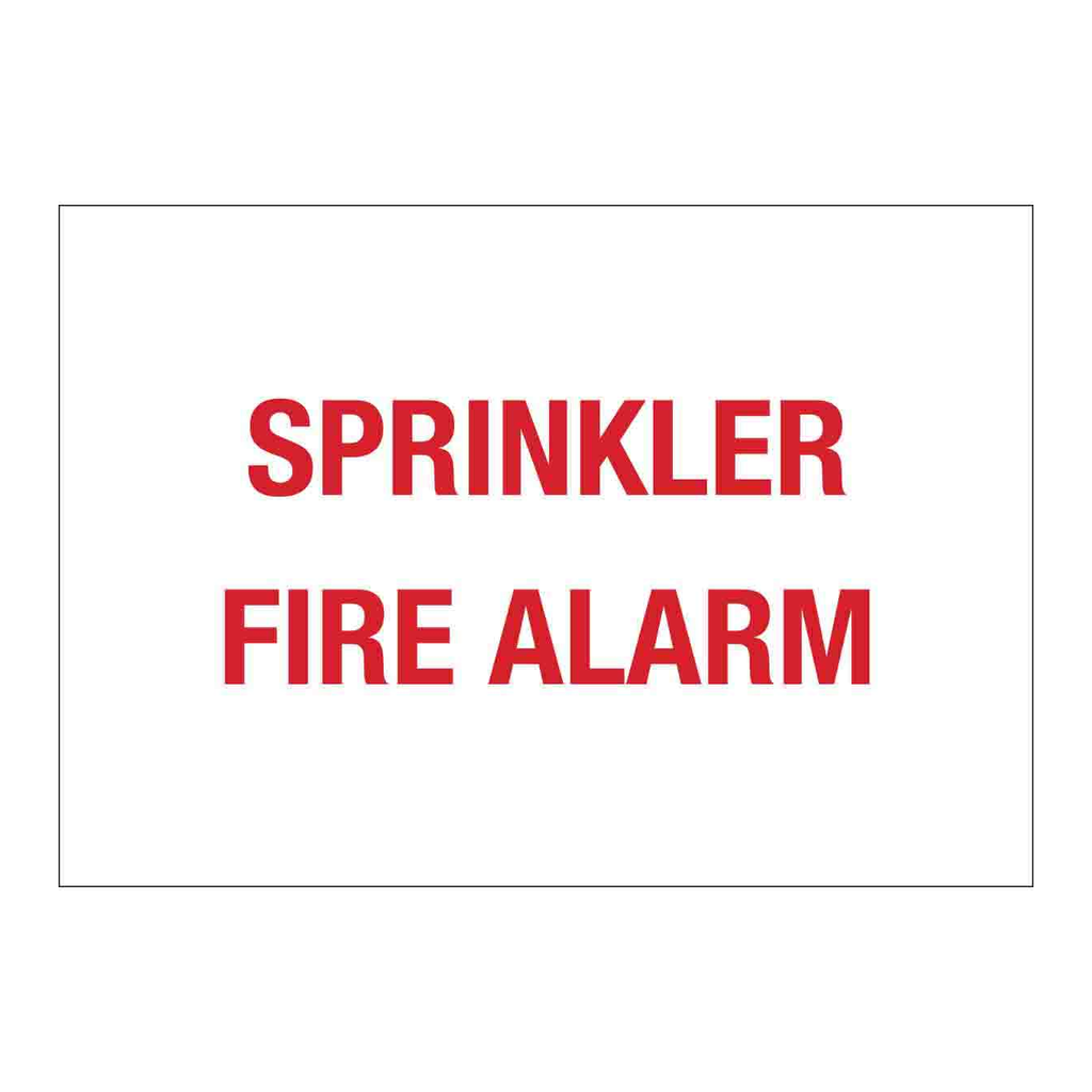 Brady Sprinkler Fire Alarm Sign