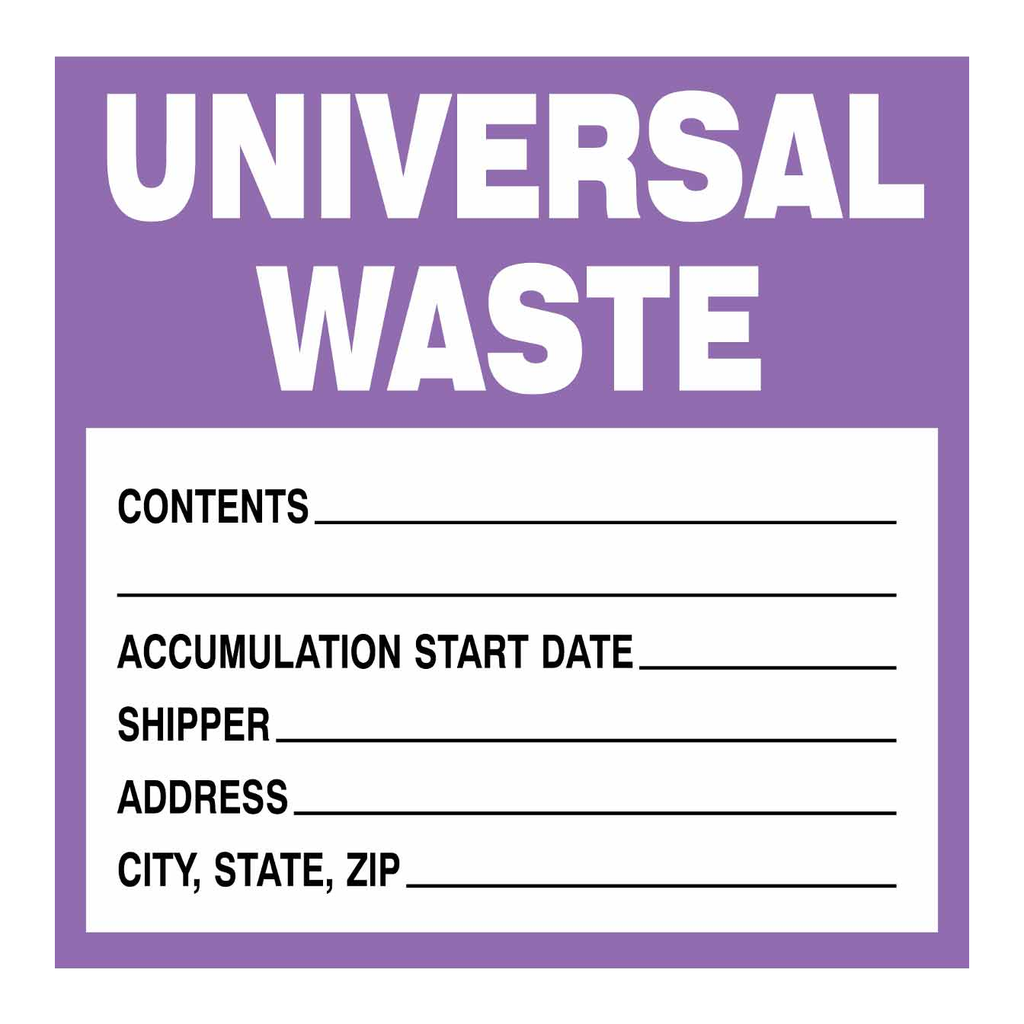 Brady UNIVERSAL WASTE Hazardous Waste Labels
