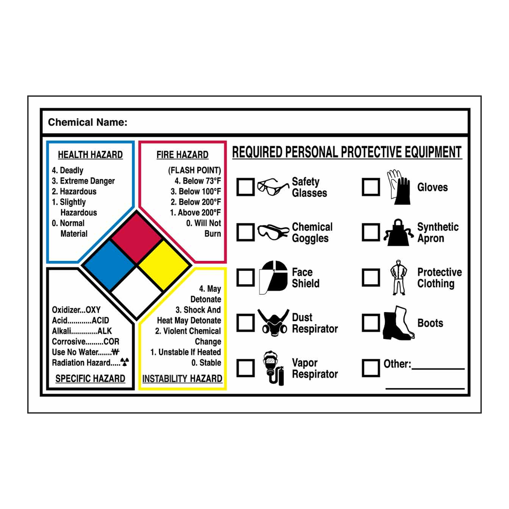 Brady Write-on NFPA Protective Equipment Labels