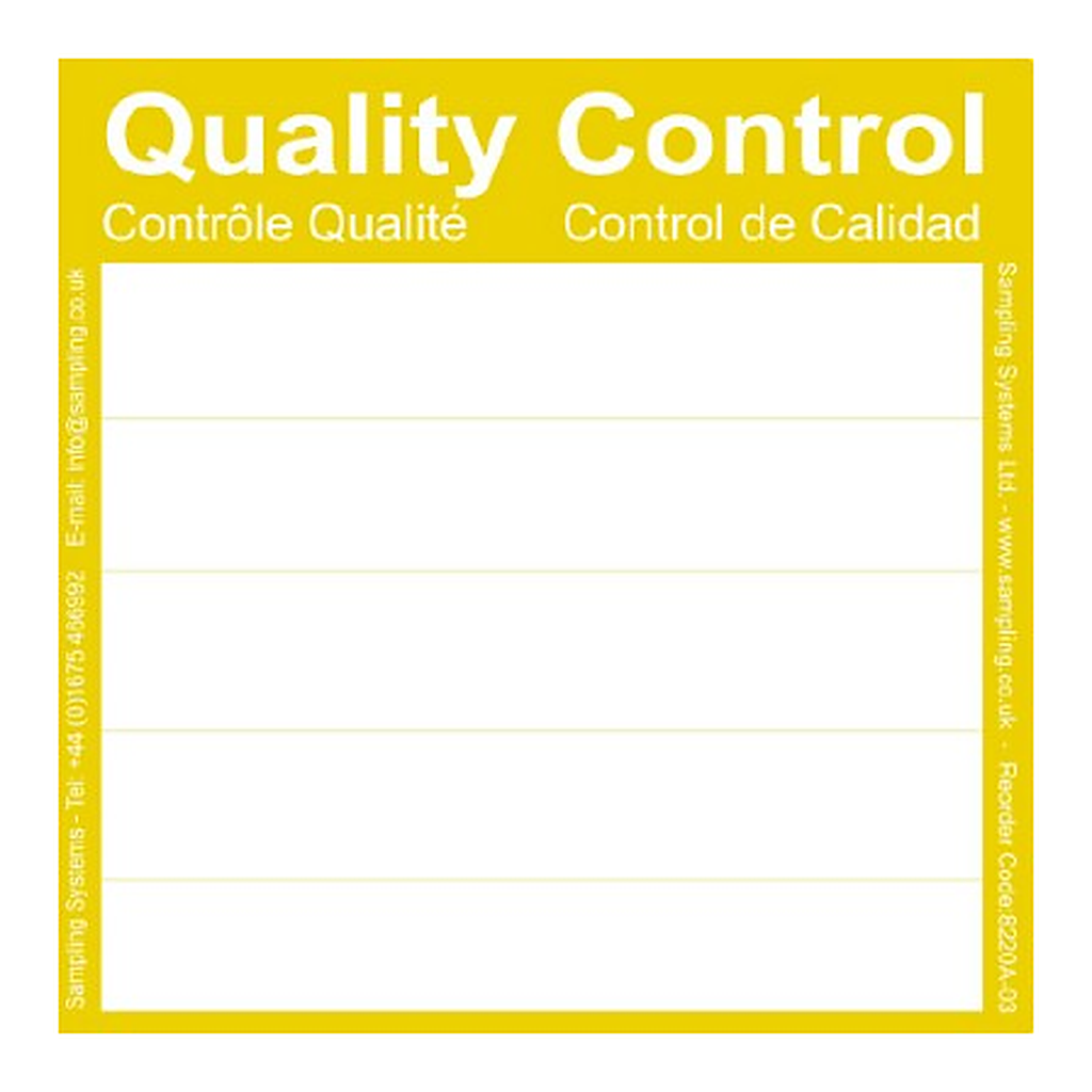 Sampling Systems Yellow Quality Control Labels
