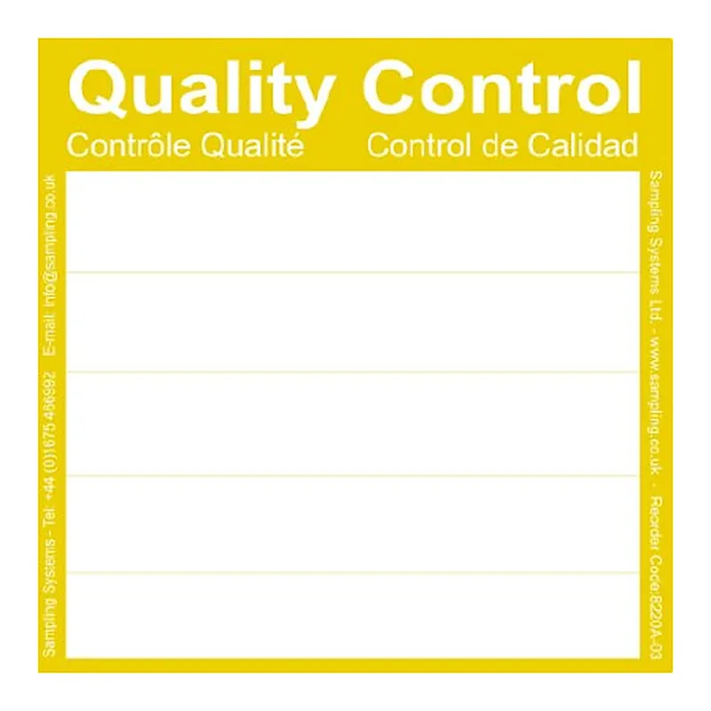 Sampling Systems Yellow Quality Control Labels