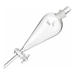Merck Pyrex(R) Squibb separatory funnel, Pyrex(R) jointed stopper, jointed stopcock