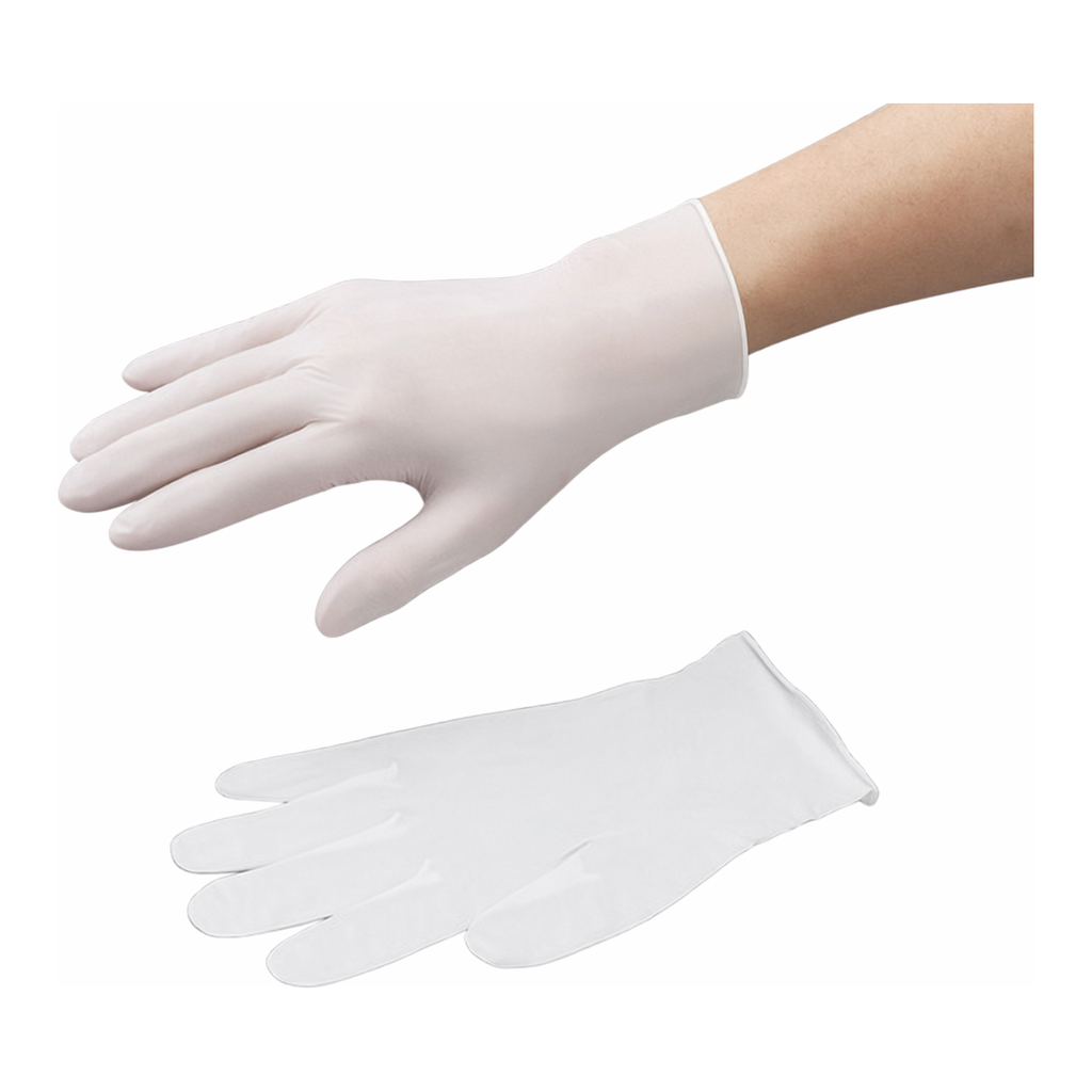 AS ONE Nitrile Silk Rubber Glove White (Powder Free)  240mm, 니트릴 실크고무 장갑 (파우더 프리) 240mm