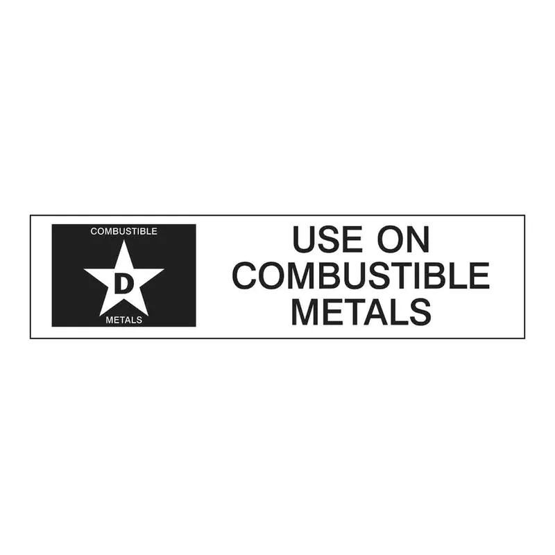 Brady D: USE ON COMBUSTIBLE METALS Labels