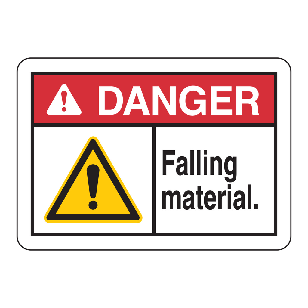 Brady DANGER Falling Material. Sign