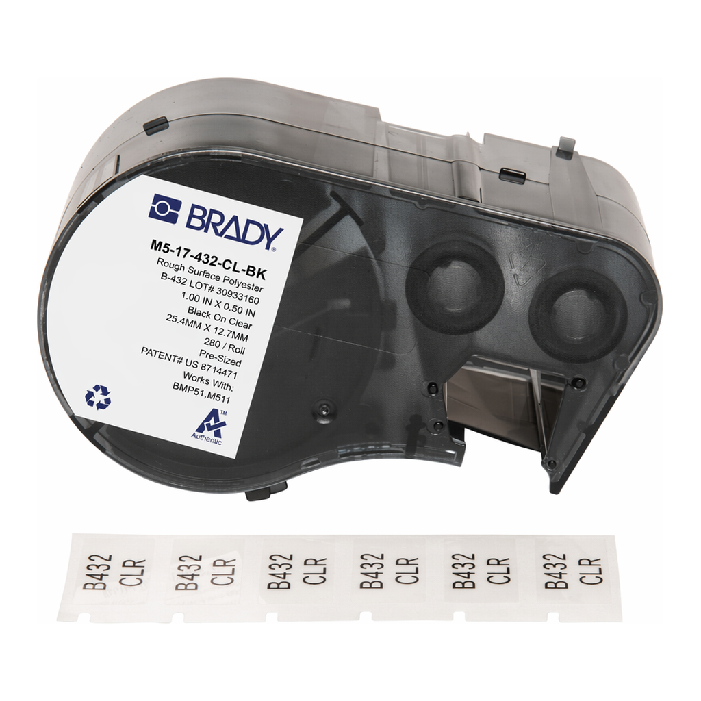 Brady Aggressive Adhesive Multi-Purpose Clear Polyester Labels with Ribbon for M5 Printers