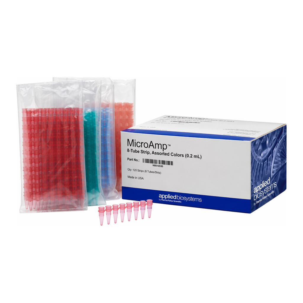 Thermo Fisher Scientific MicroAmp 8-Tube Strip, 0.2 mL, assorted colors