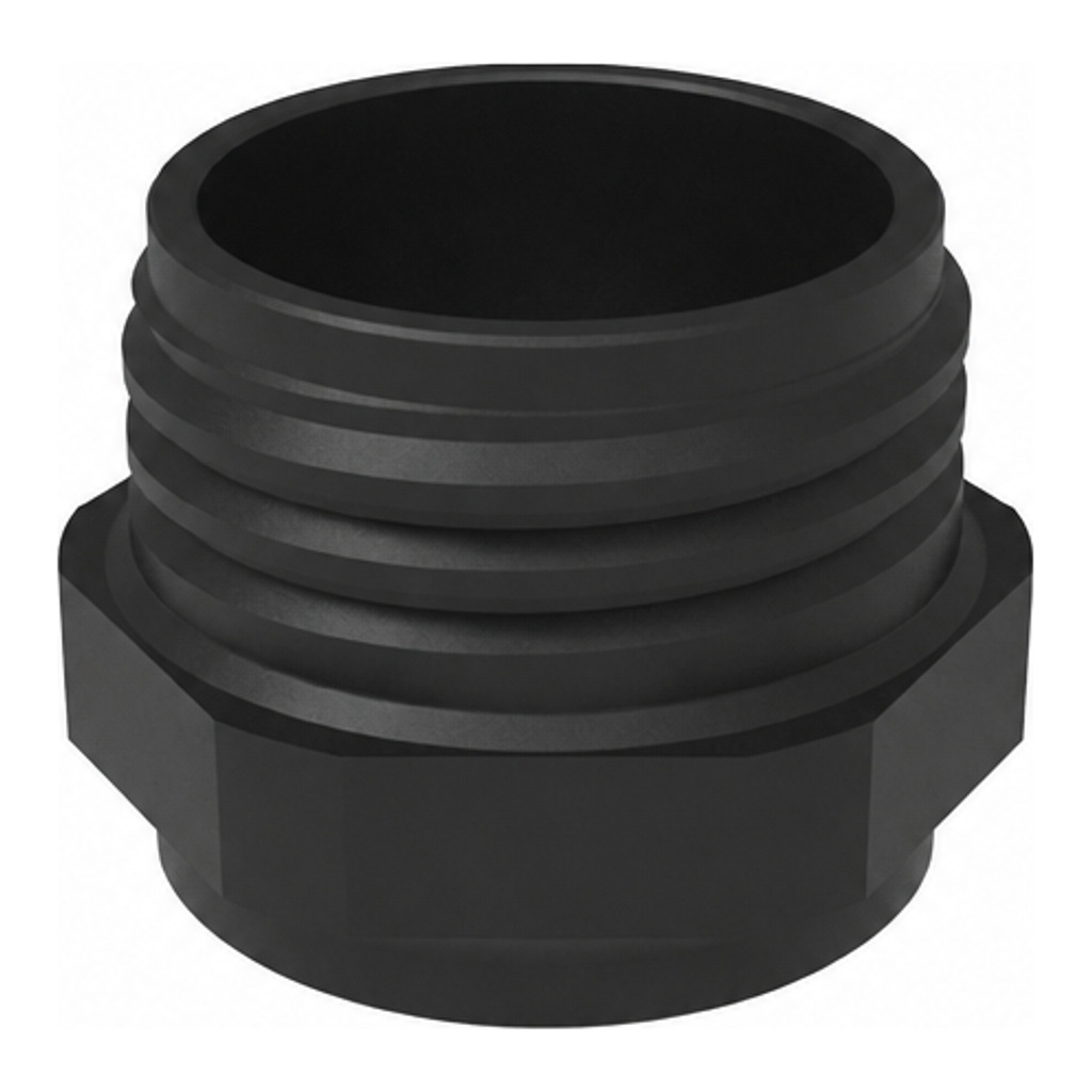 Thread adapter, PE-HD electrostatic conductive, BD S60/61 to stainless steel can (w)