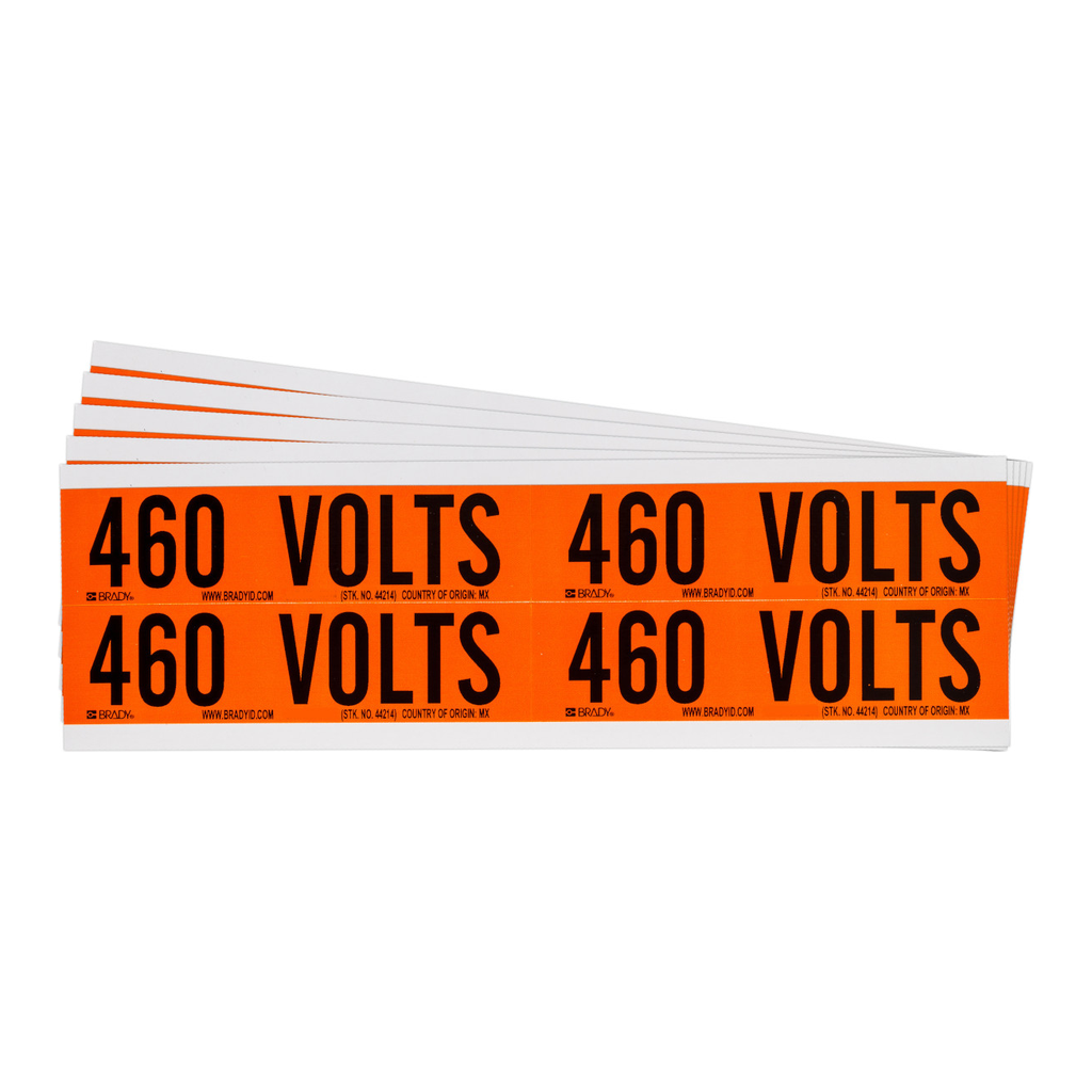 Brady 460 Volts Conduit and Voltage Labels