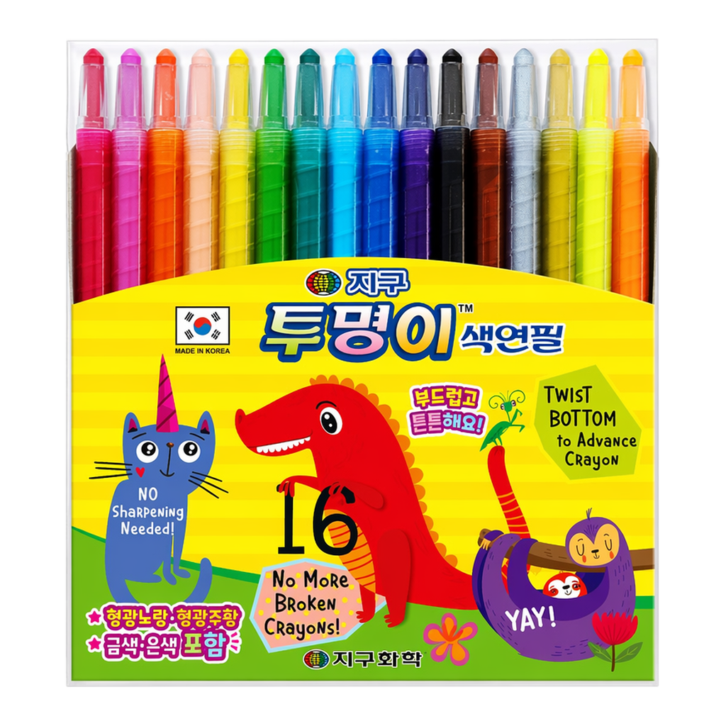 OFFICENEX 지구화학 투명이색연필 16색
