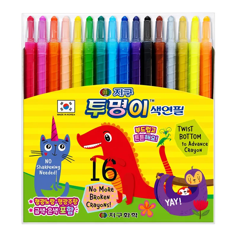 OFFICENEX 지구화학 투명이색연필 16색