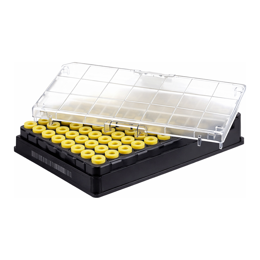 Greiner Bio One CRYO.S BIOBANKING TUBES, 300 µL, 2D CODES,RACK WITH 96 CAPPED TUBES, WITH SCREW CAP YELLOW 5 RACKS/BAG, 1 MANUAL CAPPING TOOL