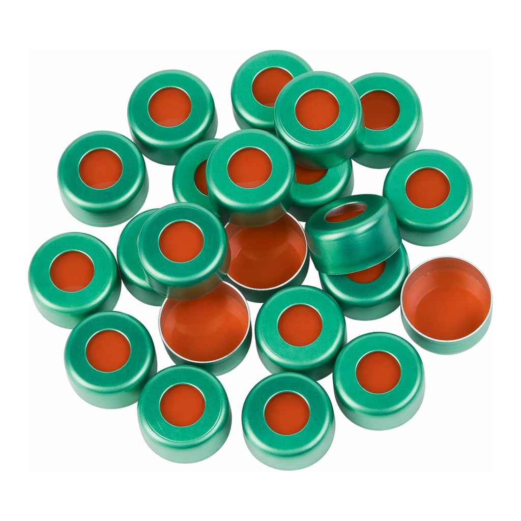 Restek Caps, Crimp Seal, 11mm Green PTFE/RR Pack of 1000