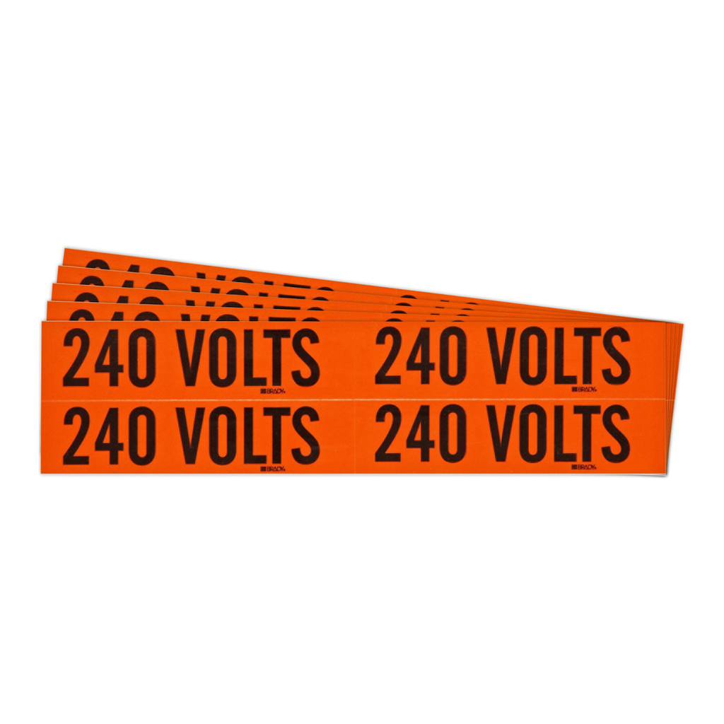 Brady 240 Volts Conduit and Voltage Labels