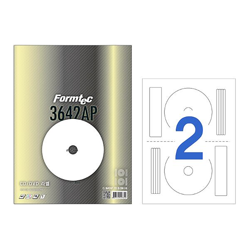 OFFICENEX [장기품절]
CD,DVD용 라벨(3칸/100매/CL-3642AP/내경:17.5mm/폼텍)