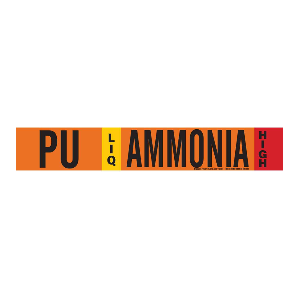 Brady PU LIQ AMMONIA HIGH Pipe Marker
