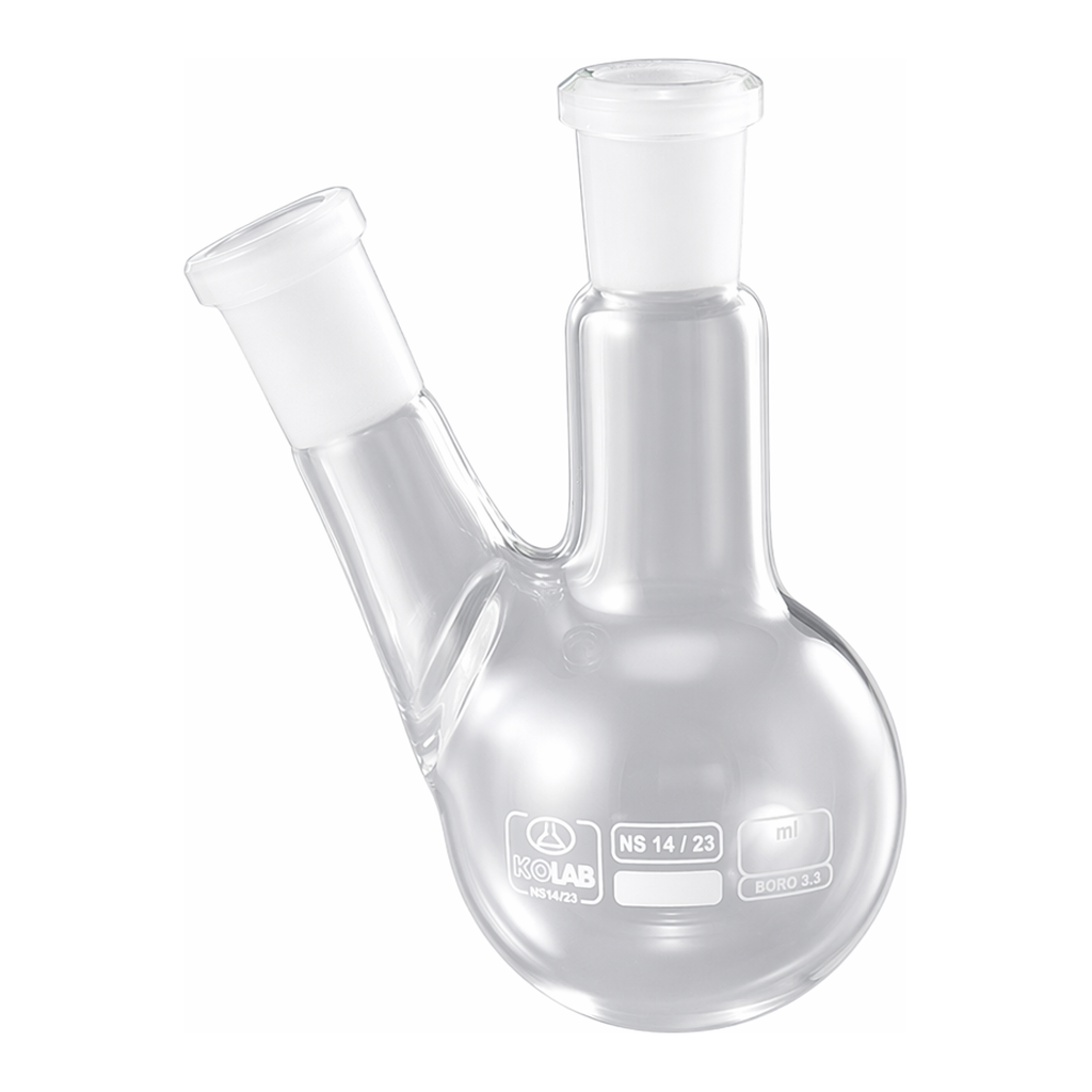 AS ONE Common Ground Joint 2-Angle Neck Round Flask, 공통 그라운드 조인트 2구 둥근플라스크