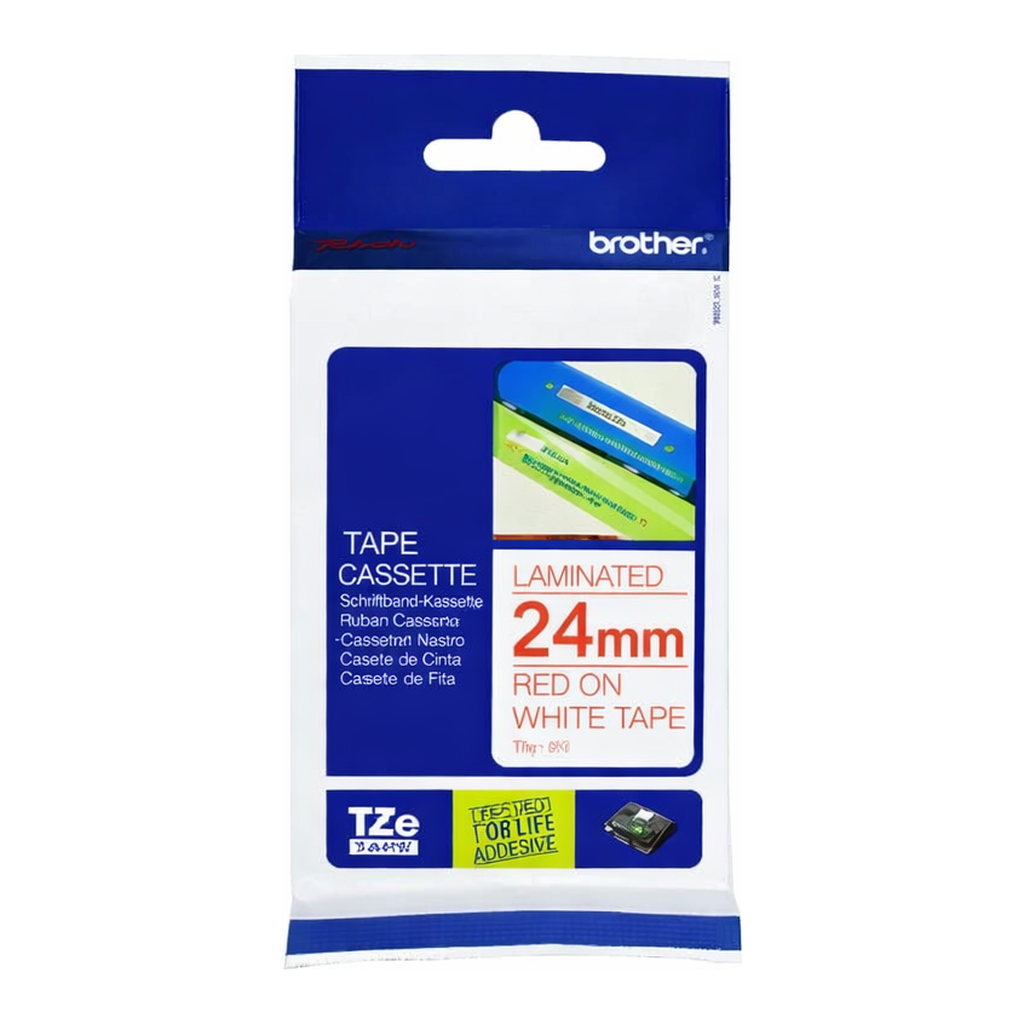 OFFICENEX 브라더 테이프카트리지(TZe-252/24mm/흰색/적색문자)
