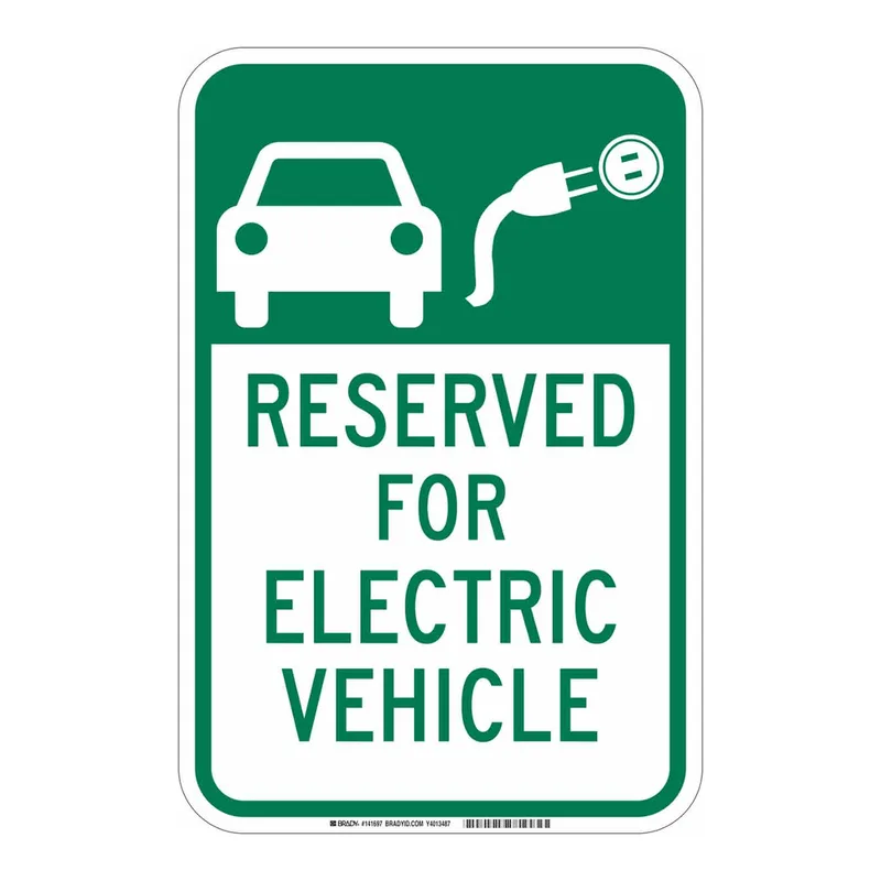 Brady Reserved For Electric Vehicle Sign