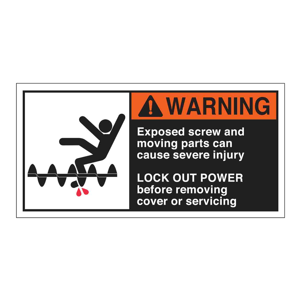 Brady EXPOSED SCREW AND MOVING PARTS CAN CAUSE SEVERE INJURY Labels