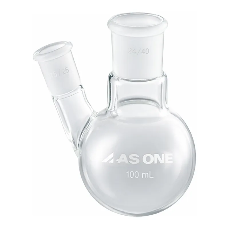 AS ONE 2 Neck Flask 100mL Side Tube Ground Glass Joint 15/25