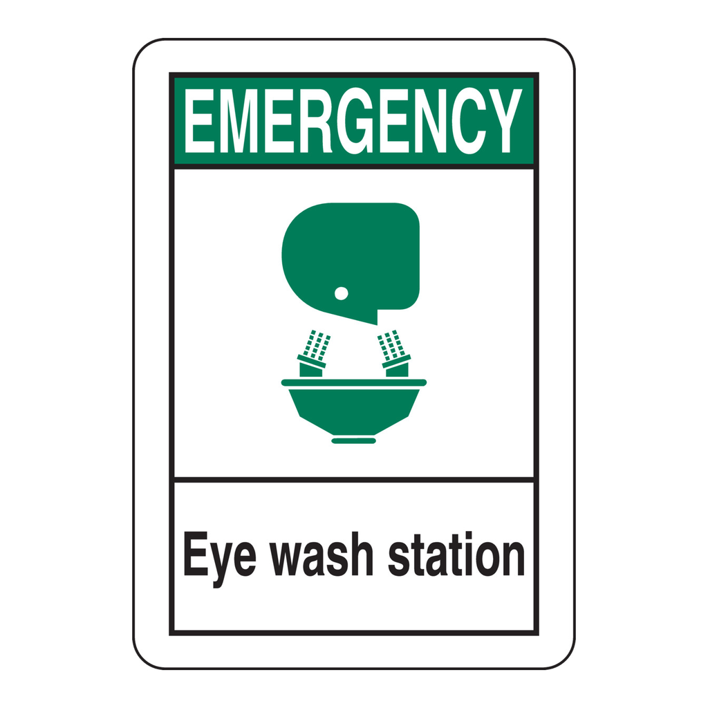 Brady EMERGENCY Eye Wash Station Sign