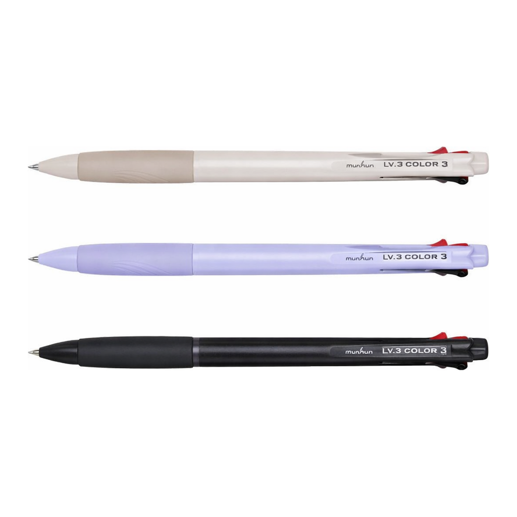 OFFICENEX 문화 초저점도 3색볼펜 S(0.5mm/라벤더)