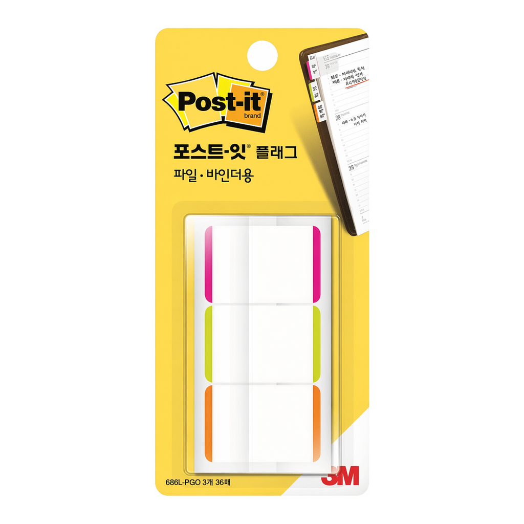 OFFICENEX 3M 포스트잇 플래그 파일&바인더용 686L-PGO