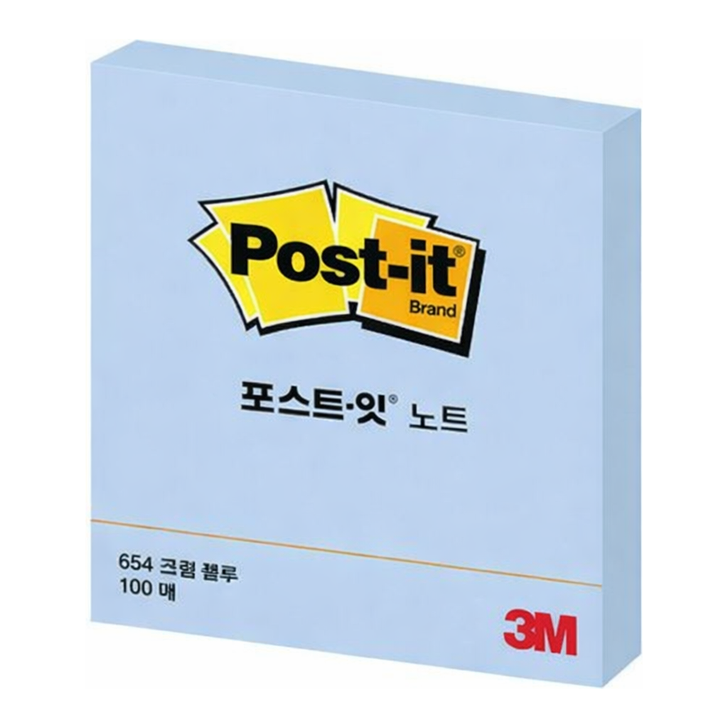 OFFICENEX 3M 포스트잇 654B 크림블루 76x76mm