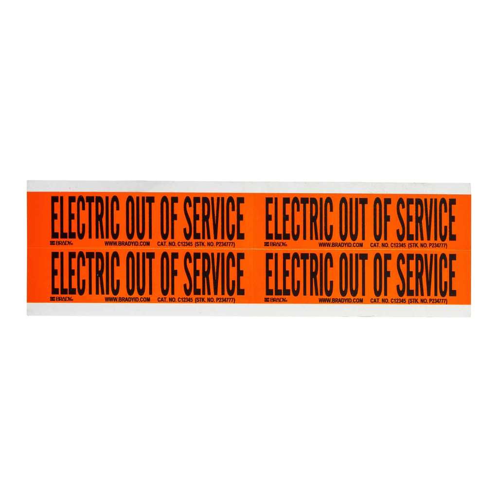 Brady ELECTRIC OUT OF SERVICE Labels