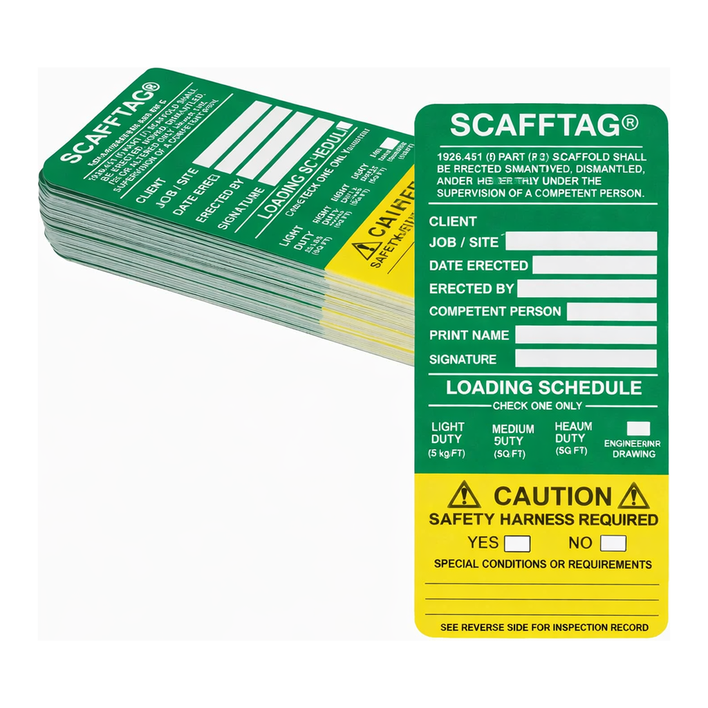 Brady SCAFFTAG Caution Safety Harness Required Tag Inserts