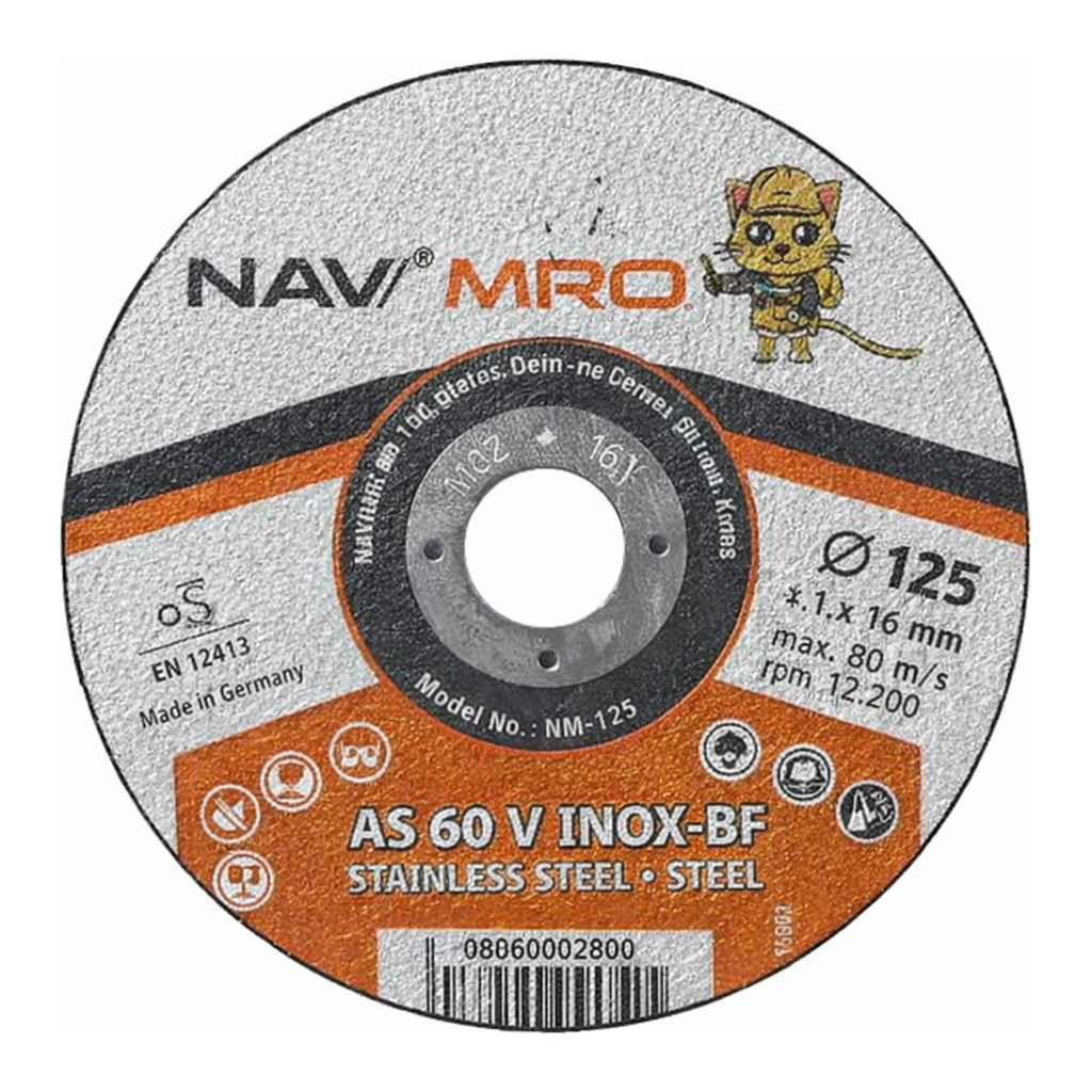 OFFICENEX [P]5인치 절단석(독일제 ST/SUS)/NV-125/내경15.88mm/50EA/BOX/NAVI)