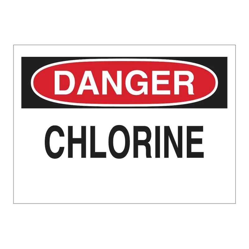 Brady DANGER Chlorine Sign