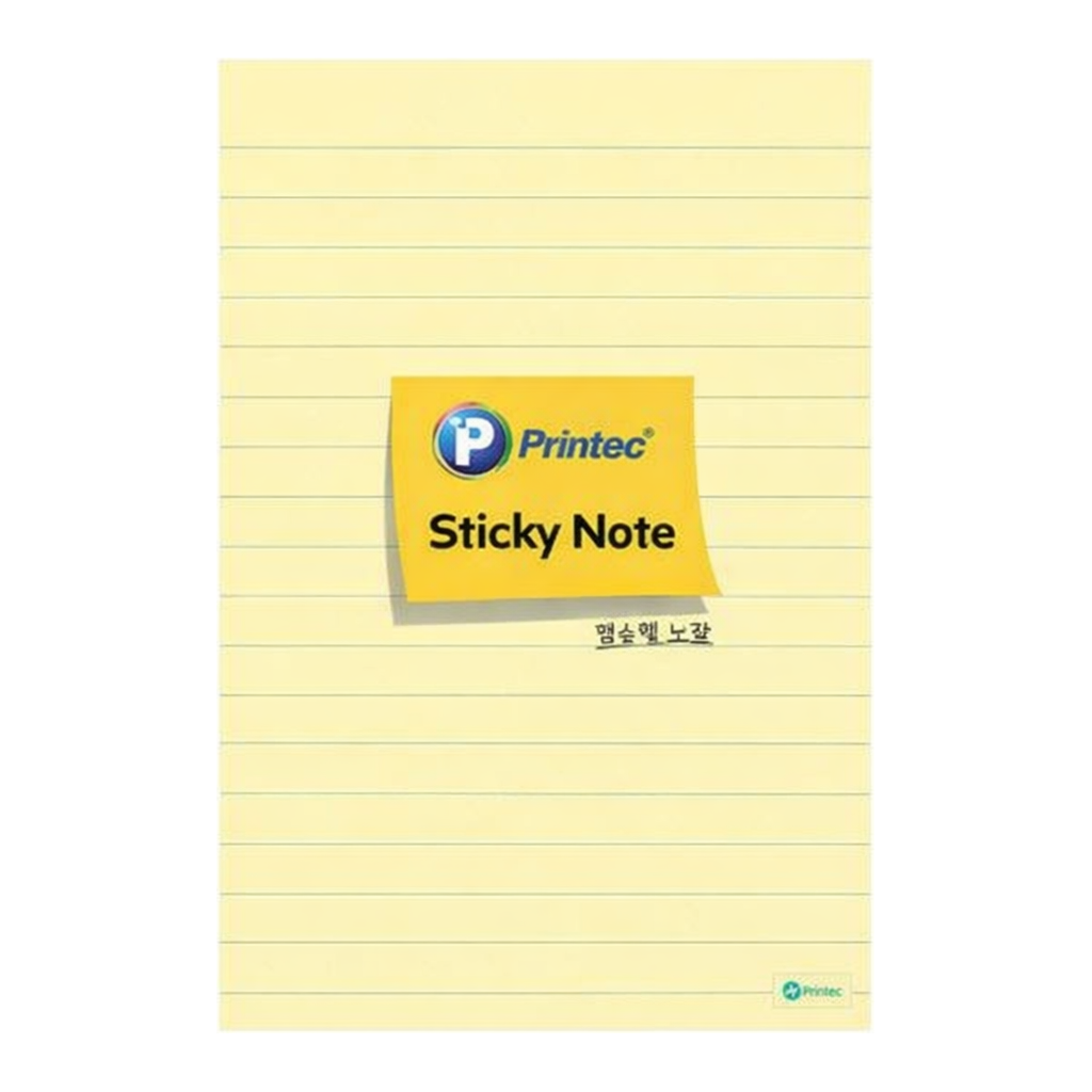 OFFICENEX 프린텍 L102Y 스티키노트 노트형노랑 102*152 40매