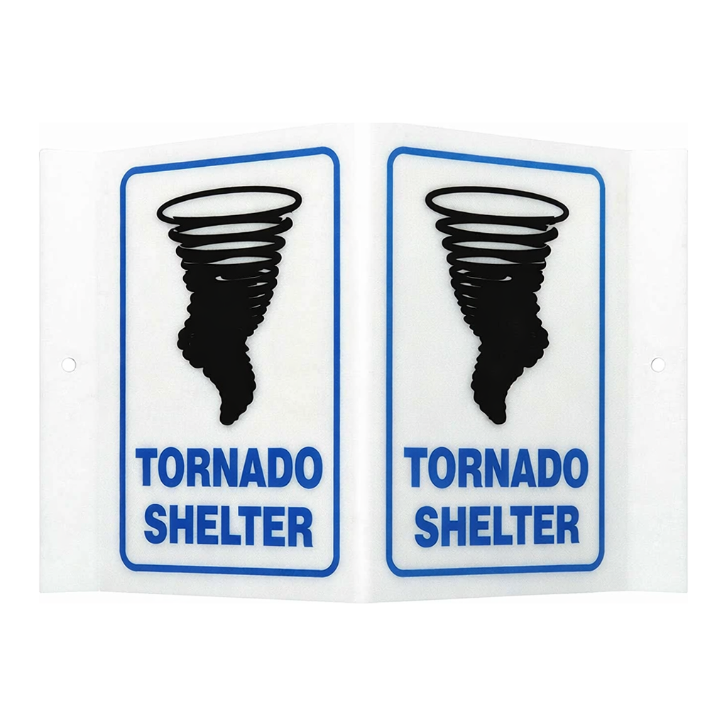 Brady Tornado Shelter "V" Sign - 6" x 9"