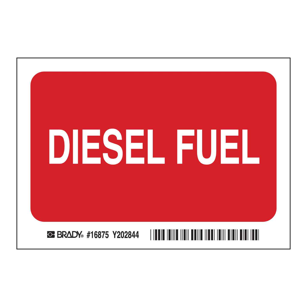 Brady Diesel Fuel Label