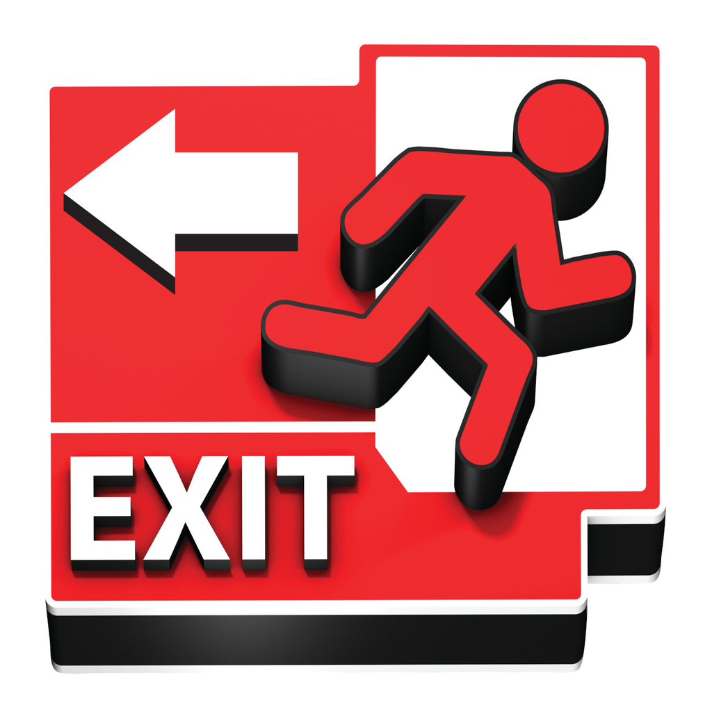 Brady Exit Left 3D Floor Sign